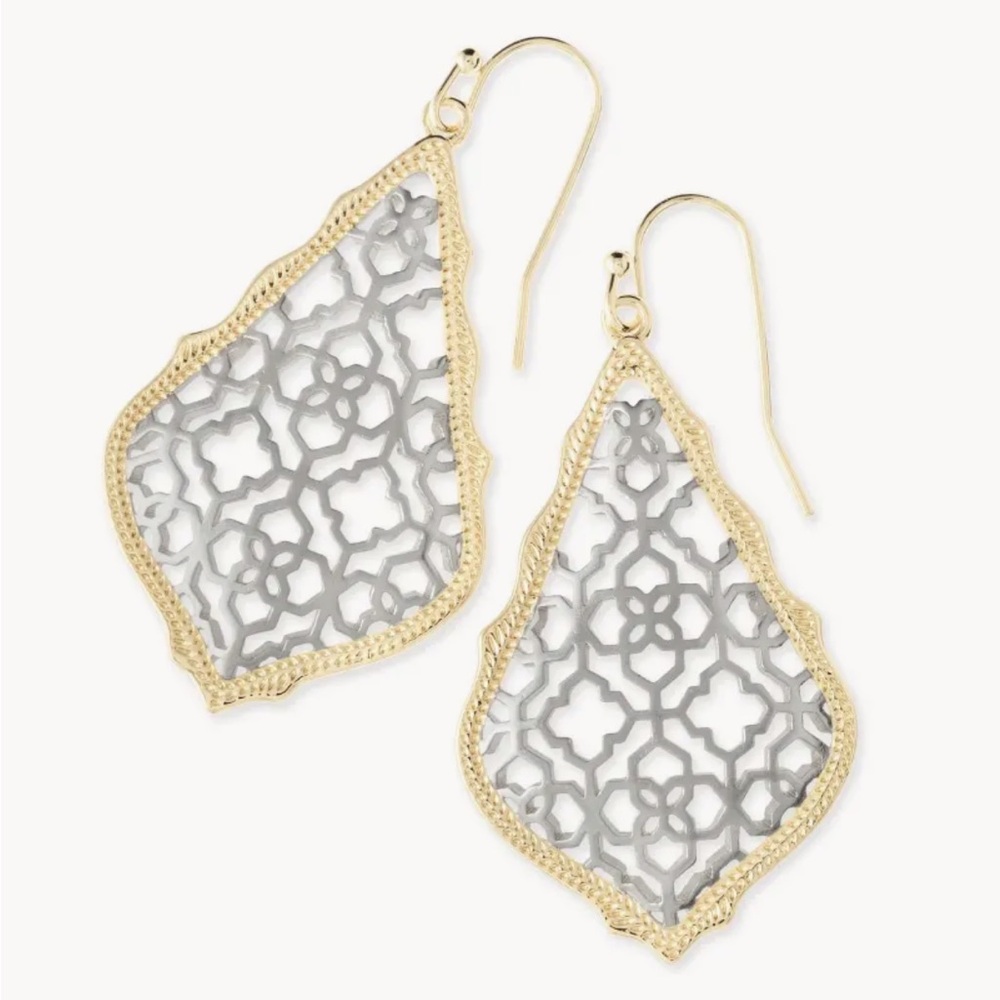 Kendra Scott Addie Gold Drop Earrings in Gold Filigree Mix